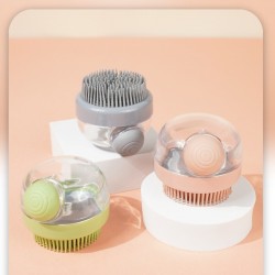 Custom Dog Bath Brush Pet Shampoo Silicone Puppy Massage Dog Shower Brush With Soap Dispenser Pet Grooming Massage Brushes