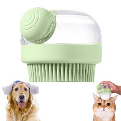 Custom Dog Bath Brush Pet Shampoo Silicone Puppy Massage Dog Shower Brush With Soap Dispenser Pet Grooming Massage Brushes