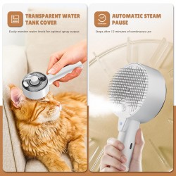 Spray Cat Grooming Brush Self-cleaning Pet Steam Brush Electric Cat Hair Removal Comb With Water Tank Cat Hair Cleaning Brush