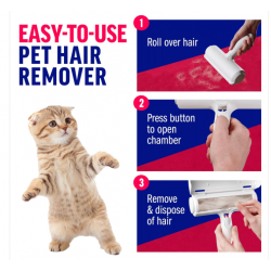 Reusable Pet Hair Remover Lint Roller Cleaner Roller Pets Dog Cat Self-cleaning Fur Removal Tool for Car Lint Cleaning