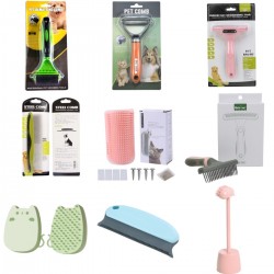 Pet Steel Deshedding Brush Multi-functional Pet Clean Wooden Handle Flea Comb Open Knot Brush for Dogs Cats