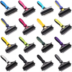 Pet Steel Deshedding Brush Multi-functional Pet Clean Wooden Handle Flea Comb Open Knot Brush for Dogs Cats