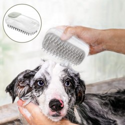 Square Dog Cleaning Brush Grooming Tool ABS Soft Silicone Hair Bathing Brush for Dogs Cat