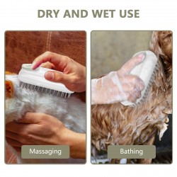 Square Dog Cleaning Brush Grooming Tool ABS Soft Silicone Hair Bathing Brush for Dogs Cat