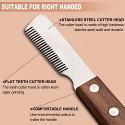 Wooden Handle Pet Comb Dog Plucking Knife Comb Cat Hair Removal Wood Comb