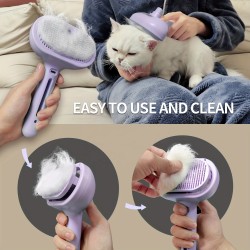 Shedding Self-Cleaning Cat Brush Self Cleaning Cat Grooming Brush for Massage Cat Hair Brush