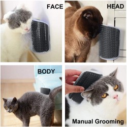Cat Wall Corner Brush Cat Grooming Brush Self Cleaning Pet Hair Brush for Indoor Cats Puppy