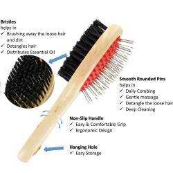 Double Sided Pet Brush Soft Pin Slicker Cat Brush Shedding Grooming Dog Slicker Brush
