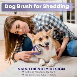 Double-Sided Pet Grooming Brush Extra Wide Shedding & Dematting Undercoat Rake for Dogs and Cats Reduces Shedding by 95%