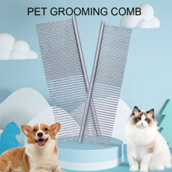 Pet Cleaning Plated Comb Stainless Steel Knot Comb Hair Open Knot Stainless Double Side Hair Brushes Pet Grooming Comb