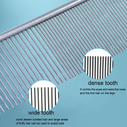 Pet Cleaning Plated Comb Stainless Steel Knot Comb Hair Open Knot Stainless Double Side Hair Brushes Pet Grooming Comb