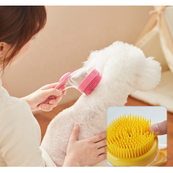 Custom Dog Bath Brush Pet Shampoo Silicone Puppy Massage Dog Shower Brush With Soap Dispense