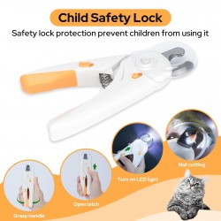 Custom Pet Nail Scissors Pet Dog Cat Nail Toe Claw Scissors Led Light Animal Nail Trimmer