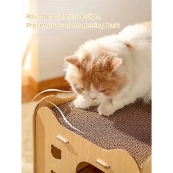 Wholesale Mini Cat House Foldable Double Deck Wooden Cat House with Scratching Board