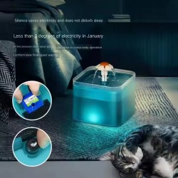 Automatic Pet Water Fountain for Cats and Small Dogs with LED Light 67oz/2.1L Ultra Quiet Cat Drinking Fountain with Filter