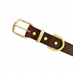 Custom Cowhide Dog Collar Vintage Adjustable with Zinc Alloy Fasteners for Medium Large Dogs