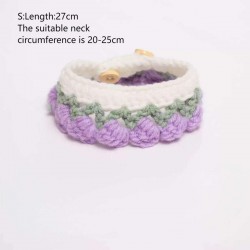 Custom Winter Cat Scarf with Purple-Yellow Stamen Pattern