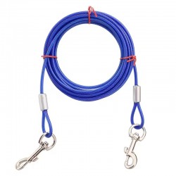 Wholesale Pet Iron Leash with Fixed Rope 5m Steel Wire Rope Training Solid Pattern Ribbon Decoration