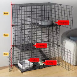 Multi-Functional Pet Cage Villa - Modern Cat Cage & Dog Playpen for Indoor Use