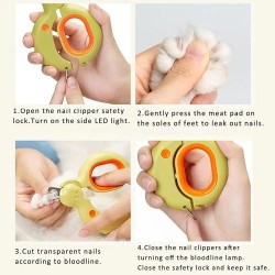 Custom Pet Nail Clipper With Led Light Dog Cat Groomin Tool Scissors Nail Toe Claw Scissors Trimmer Animal