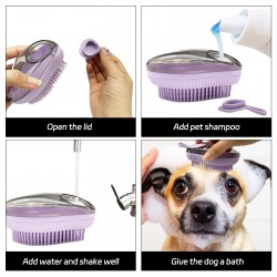 Mango Shape Pet Brush Pet Silicone Bath Brush Multi-functional Cat Shedding Float Hair Bath Massage Brush
