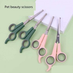Custom Steel Dog Scissor Safety Round Head Thinning Scissors Dog Grooming 2 Sizes for Dogs Cats Small Animals