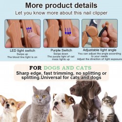 LED Pet Nail Scissor Cat Nail Cutter Dog Nail Clippers and Trimmers With Two Led Lights