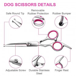 Pet Grooming Nail Scissor Sets Cutting Scissors Curved Shears Puppy Dogs Hair Thinning Shears