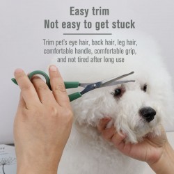 Custom Dog Hair Scissor Pets Grooming Scissors With Round Tip Steel Cat Dog Safety Canine Hairdresser Hair Cutting Tool