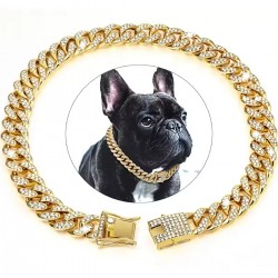 Dog Collar Durable Chain Solid Pattern Ribbons