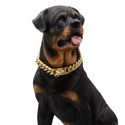 Custom Steel Dog Collar Durable Chain Solid Pattern Ribbons