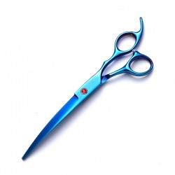 Pet Grooming Curved Scissor Stainless Steel Thinning Scissors 7.5 Inch Fishbone Teeth