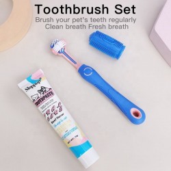 Pet Oral Cleaning Toothpaste Three-sided Three-headed Oral Cleaning Supplies for Small Animals