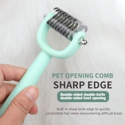 Pet Hair Remover Brush Grooming Tool Cat Comb Set Durable Row Needle Comb Soft Slicker Hair Removal Brush