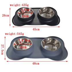 Large Silicone Dog Bowls Wholesale Stainless Steel Double Bowls For Pets