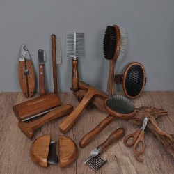 Wooden Pet Deshedding Brush Dog Cat Undercoat Rake Deshedding Tool Pet Grooming Comb for Dogs and Cats Long Short Hair
