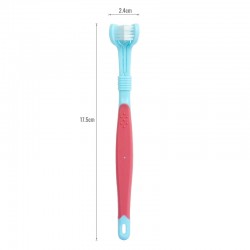 Pet Oral Cleaning Toothbrush Brush Cat Dog Teeth Three Heads Three Sides Toothbrush for Pets Family