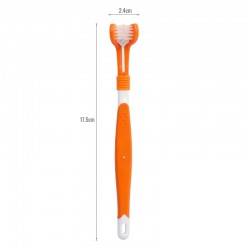 Pet Oral Cleaning Toothbrush Brush Cat Dog Teeth Three Heads Three Sides Toothbrush for Pets Family