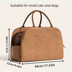 Fashionable Foldable Pet Bag – Breathable Design Carrier with Interior for Cats and Small Dogs