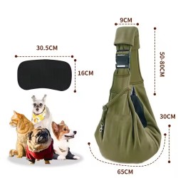 Adjustable Pet Sling Bag with Phone Holder – Reversible, Breathable Mesh & Drawstring Design Bag for Cats & Small Dogs