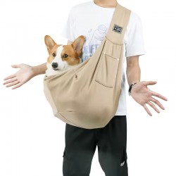 Adjustable Pet Sling Bag with Phone Holder – Reversible, Breathable Mesh & Drawstring Design Bag for Cats & Small Dogs