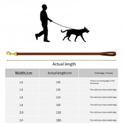 Leash with Copper Hook Cowhide Pet Leash