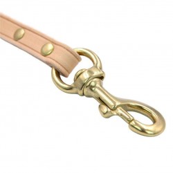 Custom Leather Dog Leash with Copper Hook Cowhide Pet Leash