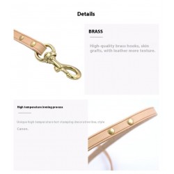 Custom Leather Dog Leash with Copper Hook Cowhide Pet Leash