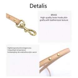 High Quality Leather Dog Leash with Copper Hook, Handcrafted