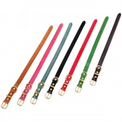 Custom Cowhide Dog Collar Adjustable with Zinc Alloy for pet
