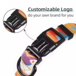Custom Durable Strong Collar with Reflective Print Ribbon