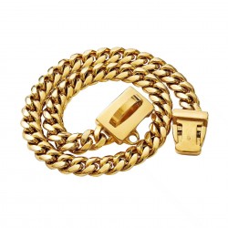 Pet Chain with Gold Color Texture Metal for Dog