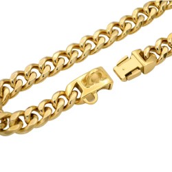 Custom Steel Pet Chain with Gold Color Texture Metal for Dog