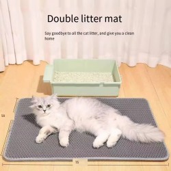 Cat Litter Box Mat – Extra Large, Waterproof & Non-Slip Mat with Easy-Clean Surface and Sand Trapping Design